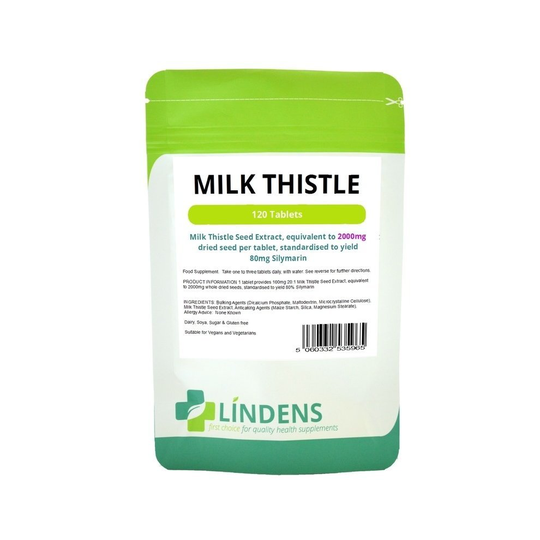(3 Packs - 360 Tablets) Lindens Milk Thistle Seed Extract 2000mg 120 Tablets Yielding 80mg Silymarin