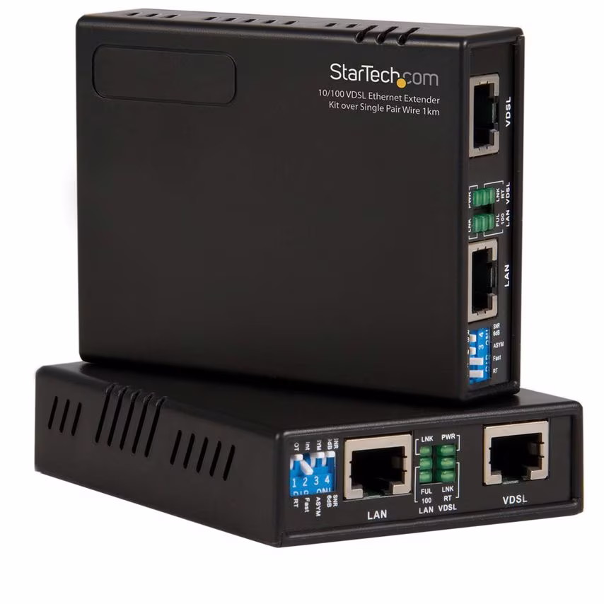 StarTech.com 10/100 VDSL2 Ethernet Extender Kit over Single Pair Wire 1km