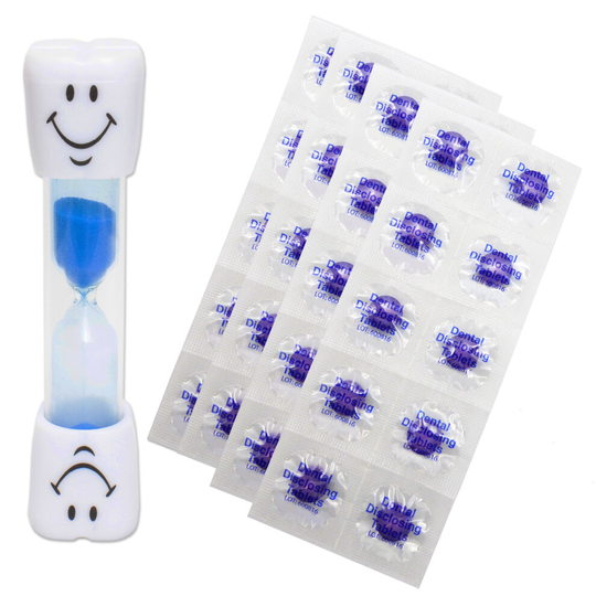 (Blue) Smile Toothbrush Timer & 40 Disclosing Tablets