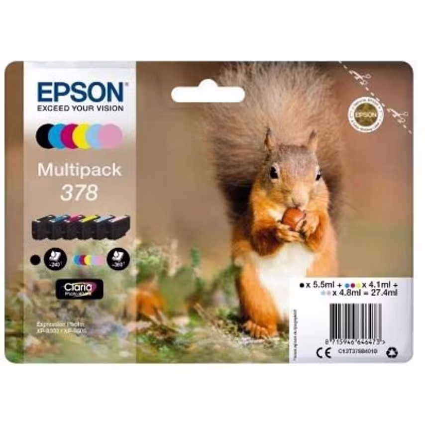Epson Epson 378 Squirrel Black CMY Colour Standard Capacity Ink Cartridge 5.5ml