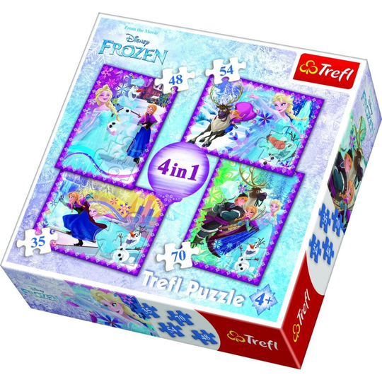 Disney Frozen 4in1 Jigsaw Puzzles 35+48+54+70 Pcs Movie Characters