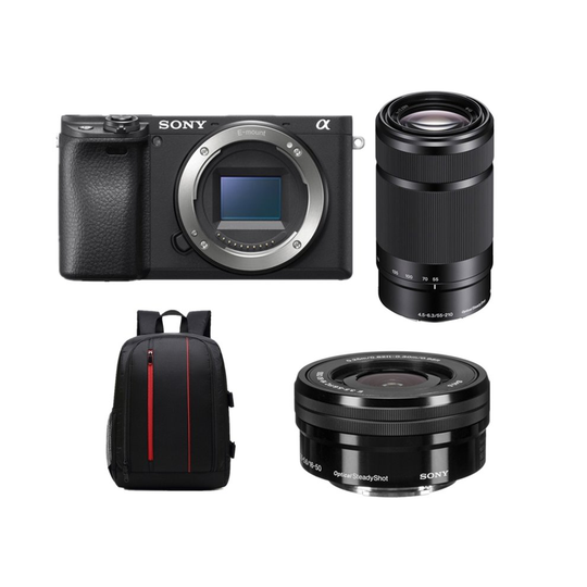 SONY A6400 Body +SONY SEL 16-50MM F3.5-5.6 OSS+SONY SEL 55-210MM OSS