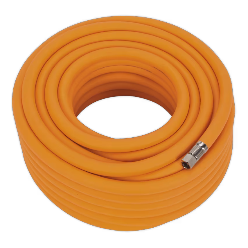 Sealey Air Hose 20m x 10mm Hybrid High Visibility with 1/4" BSP Unions