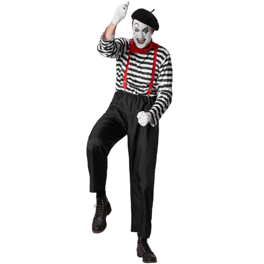 (XXL) tectake Classic Mime - clown costume, mime costume, clown outfit - XXL
