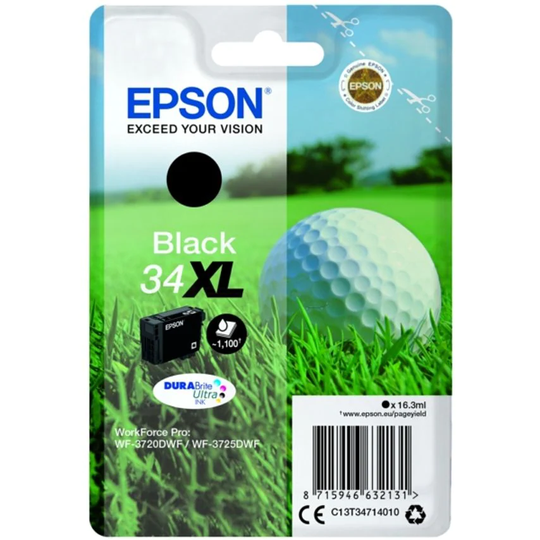 Epson Epson 34XL Golfball Black High Yield Ink Cartridge 16ml - C13T34714010