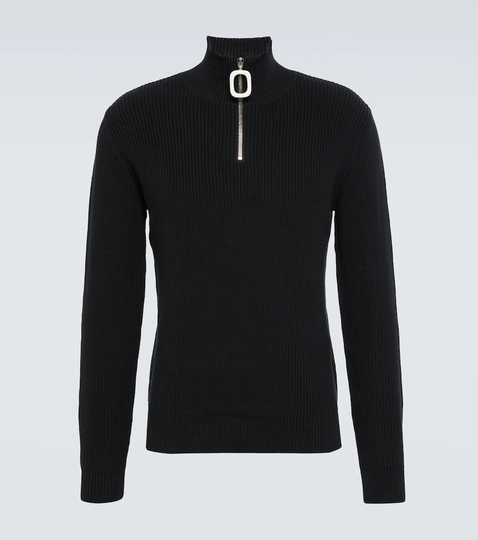 Half-zip cotton sweater