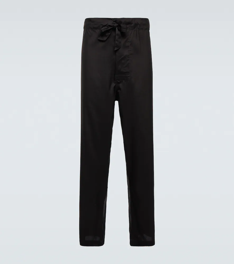 Silk poplin pants