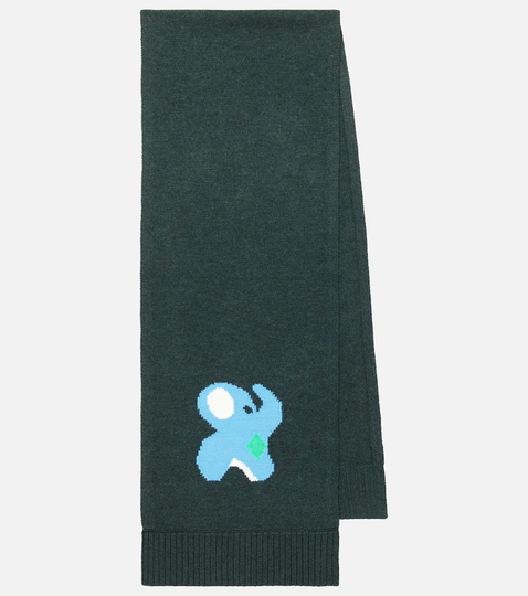 Intarsia wool scarf