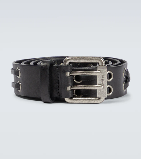 Leather eyelet belt