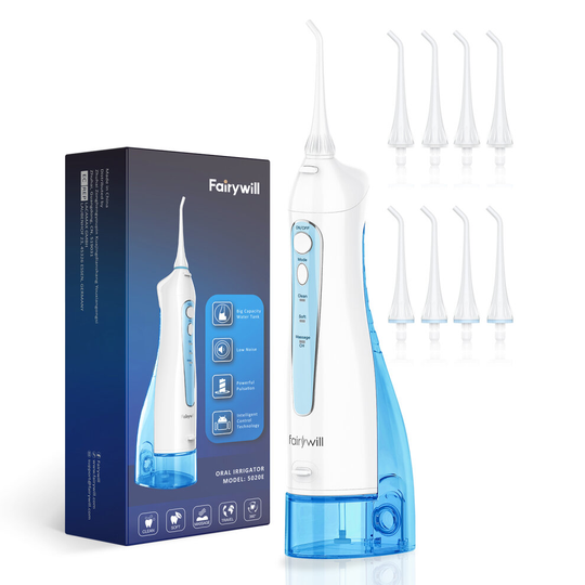 Fairywill Water Pick Flosser Cordless 3Optional Modes 300ML Tank IPX7