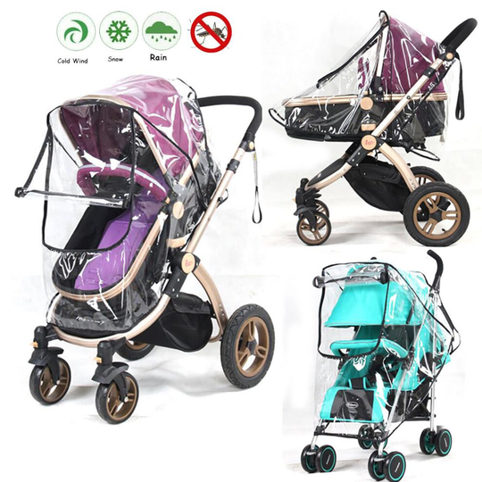 Universal Pushchair Pram Transparen Wind Shield Rain Cover - Clear