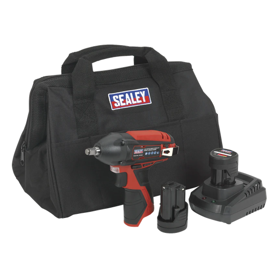 Sealey Impact Wrench Kit 3/8" Square Drive 12V Li-ion - 2 Batteries