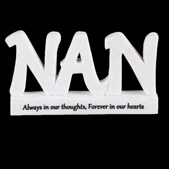 'Thoughts of You' 3D Resin Word Memorial Plaque - Nan