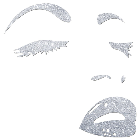 (Glitter Silver, 85mm) Sexy Face Car Sticker Wall Window Laptop Phone Premium Grade Waterproof Vinyl