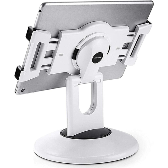 AboveTEK Retail Kiosk iPad Stand, 360° Rotating Commercial Tablet Stand, 6-13.5" Ipad Mini Pro-Business Tablet Holder, Swivel Design