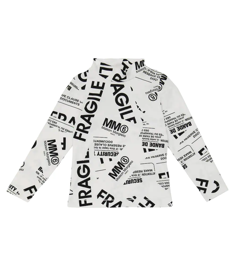 Printed stretch-cotton top