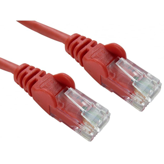 Cables Direct 5 Cables 2M Network 5E Moulded Boot Red