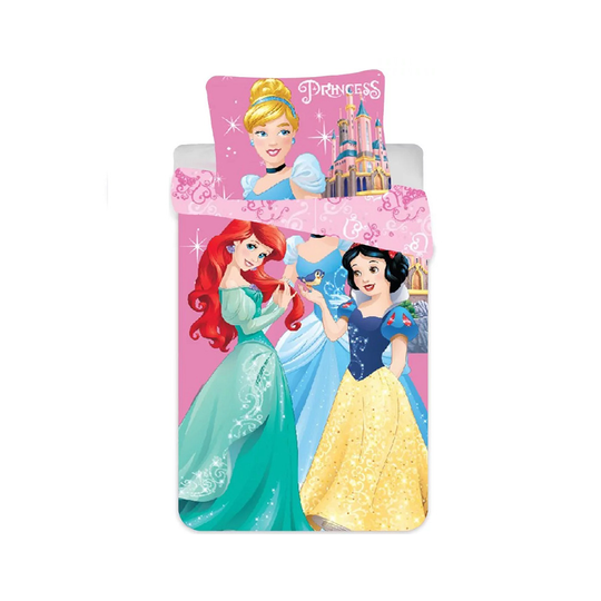 Disney Princess Duvet Cover & Pillow Case Set For Cot/Cot Bed 90 x 140