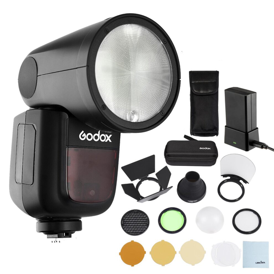(Godox V1 Nikon with AK-R1 Accessory Kit ) Godox V1 Flash with AK-R1 Accessory Kit