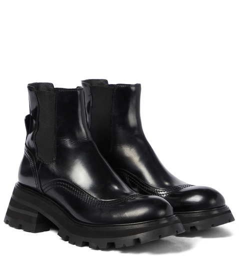 Leather ankle boots