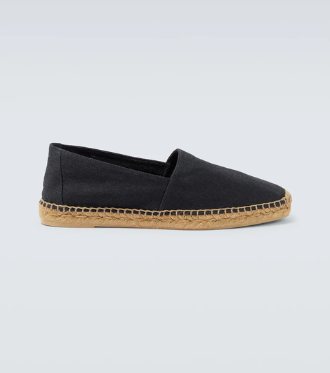 Embroidered denim espadrilles