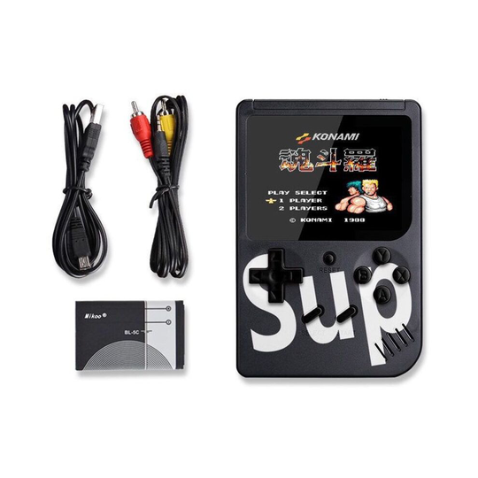 (Black, Single) Sup Handheld Game Console Retro Nostalgic Children's Toy 400 Games