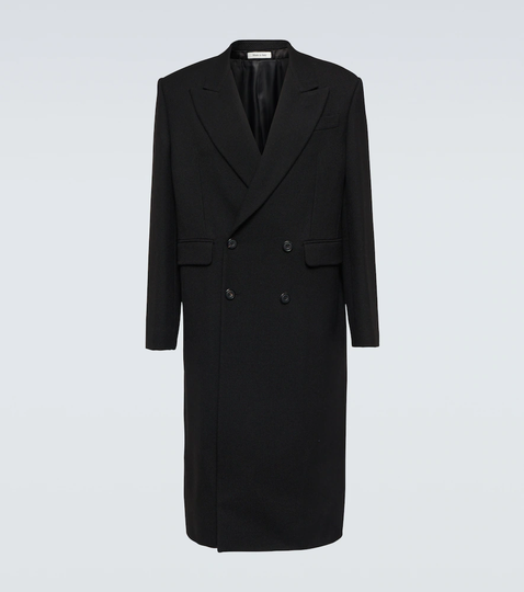 Double-breasted wool coat