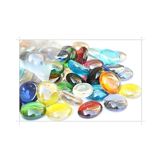 (Mixed) 100 Glass Pebbles 20mm (approx 450g)