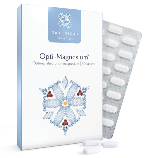 Healthspan Opti-Magnesium, 90 Tablets, Vitamin D3, Vegetarian