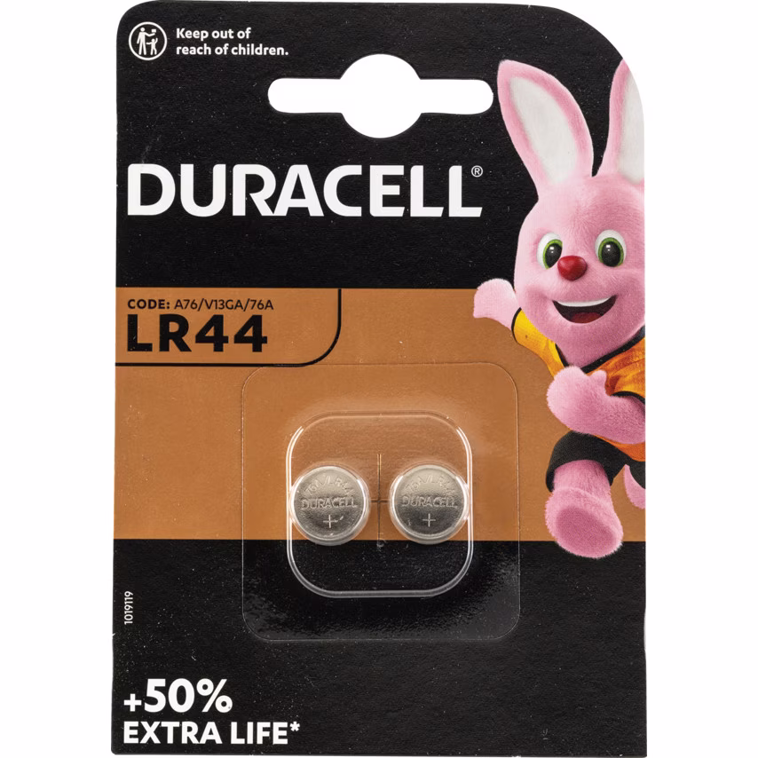 Duracell D357 Silver Oxide Button Battery, Pack of 2