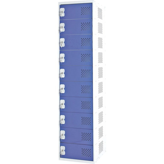 Workshop 1800 x 450 x 450mm Laptop Charge Locker 10 Door Grey/Black